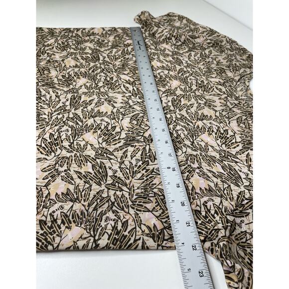 Vintage FLAX Joanne Engelhart Tunic Blouse Botanical Leaves Vtg Cream Brown‎ S - Picture 11 of 11